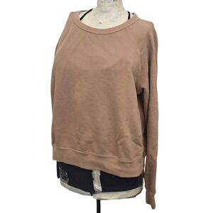 It Is‎ Well L.A. Sweatshirt Small Tan French Terry Crewneck Made in USA Cotton